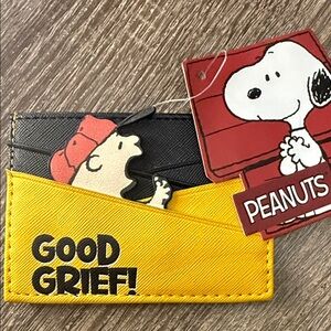 Peanuts Yellow and Black Zigzag Card Holder